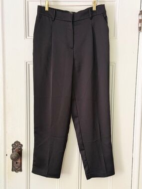 LOFT Riviera Slim Pant in Black Satin